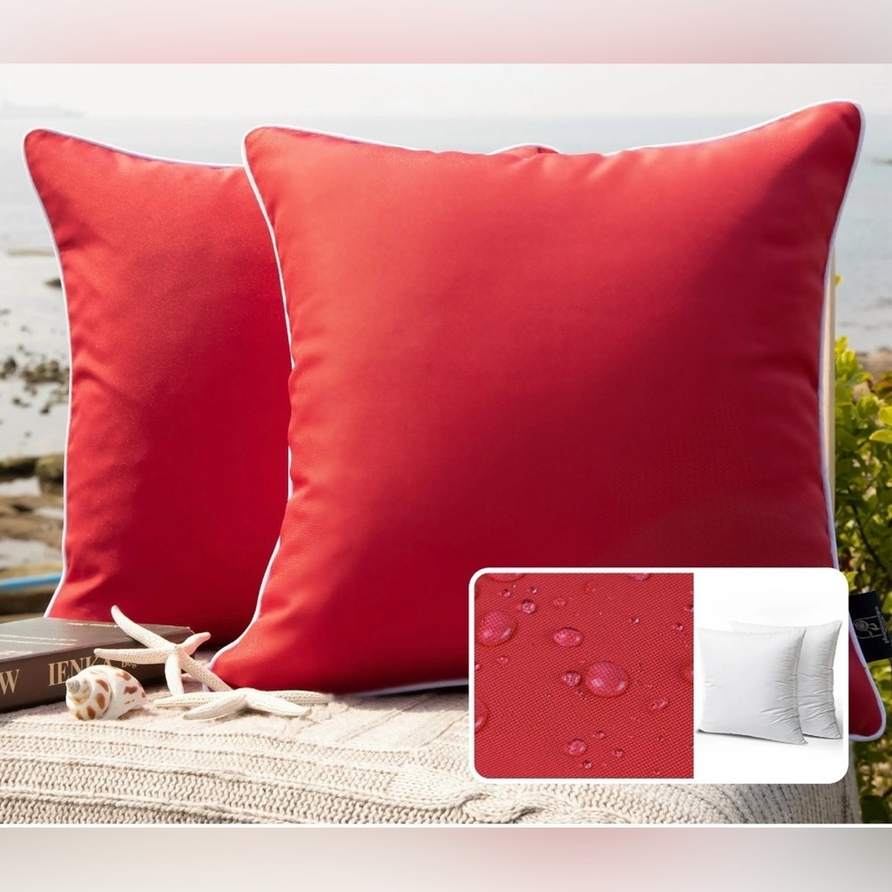 2 New Phantoscope Outdoor Waterproof Decorative Throw Pillow, 18" x 18"